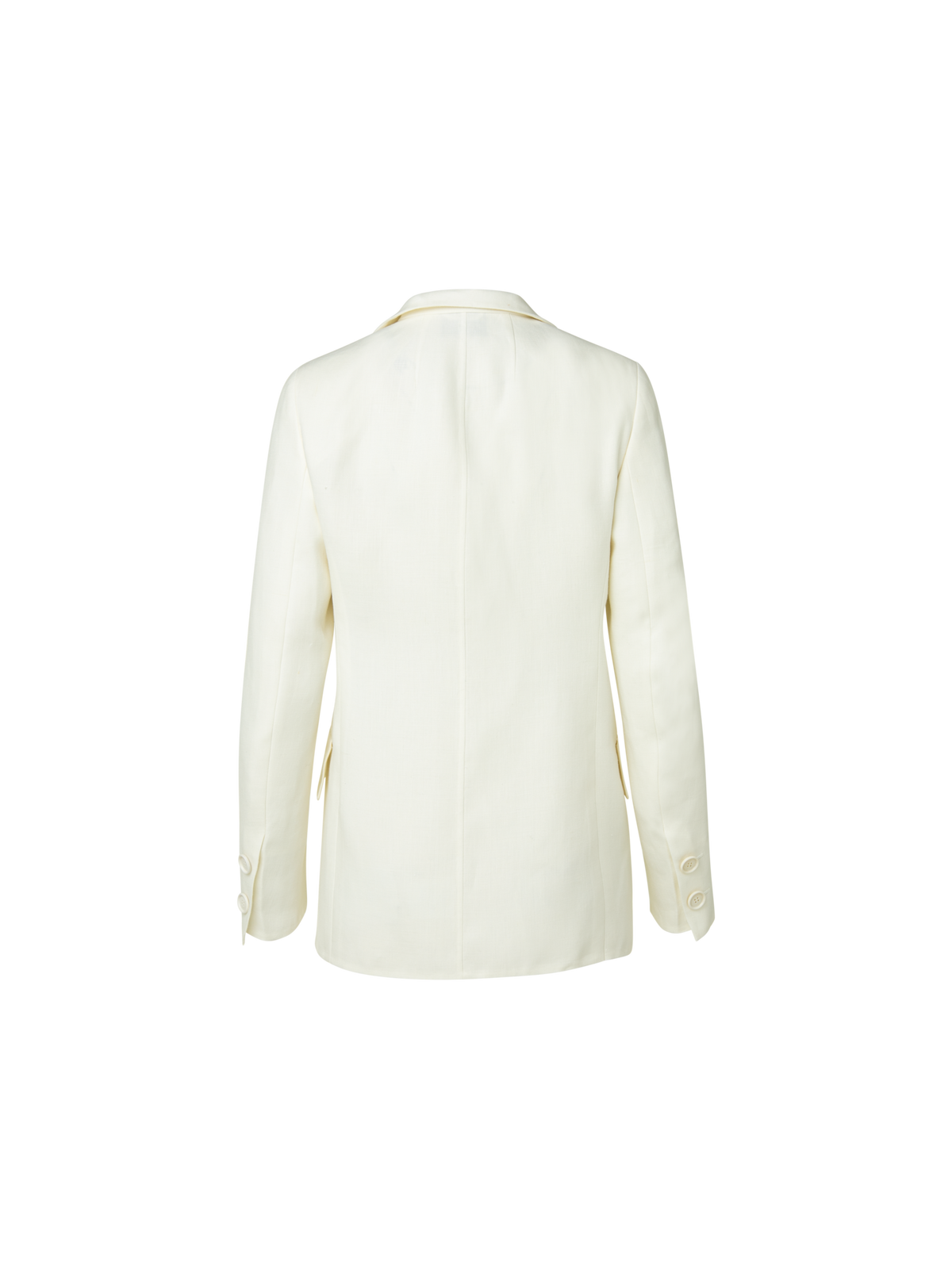 Designer Double-Breasted Linen Wool Double-Face Jacket - ecru - white