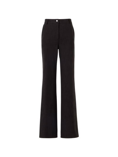 Designer Bootcut Pants in Brushed Winter Denim - brown