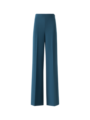 Designer Fiyuki High Waist Pants in Wool Double-Face - green