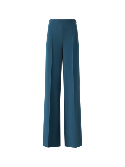 Designer Fiyuki High Waist Pants in Wool Double-Face - green