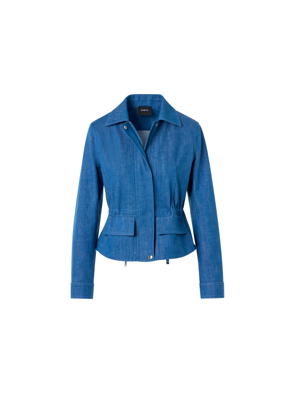 Designer Short Cotton Stretch Denim Jacket - blue