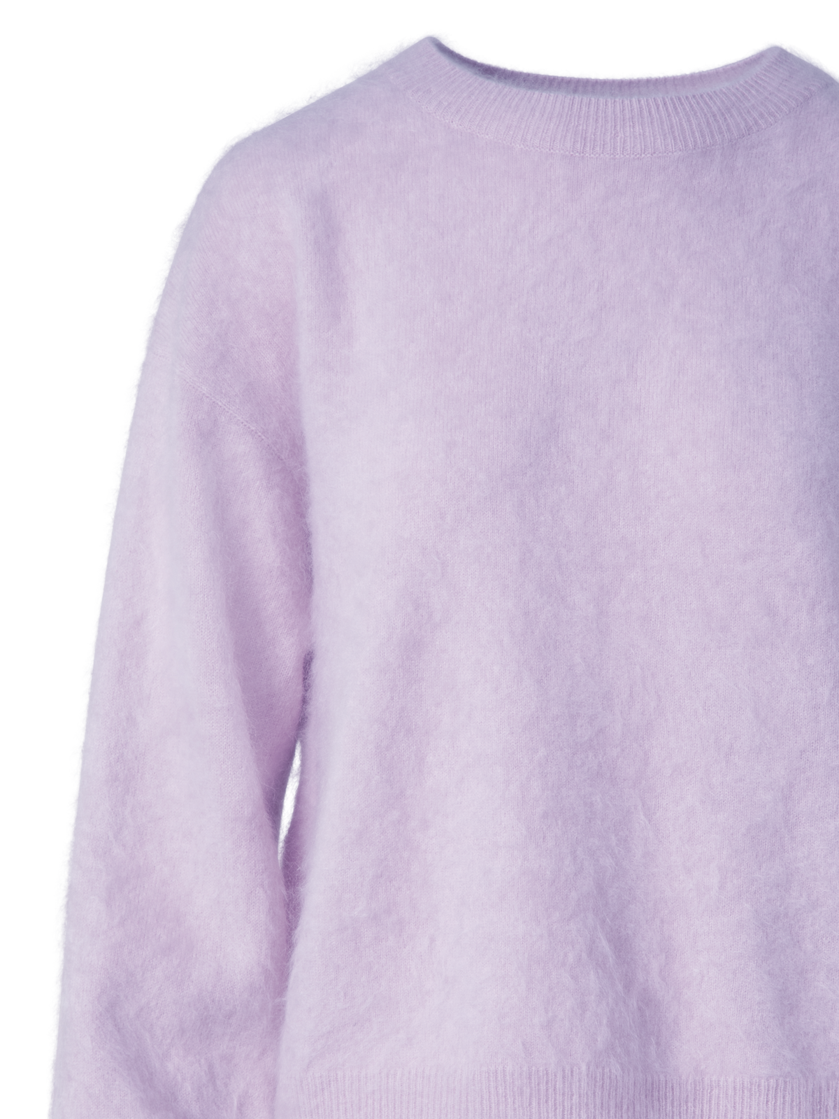 Designer Long-Sleeve Brushed Cashmere Knit Sweater - pastel