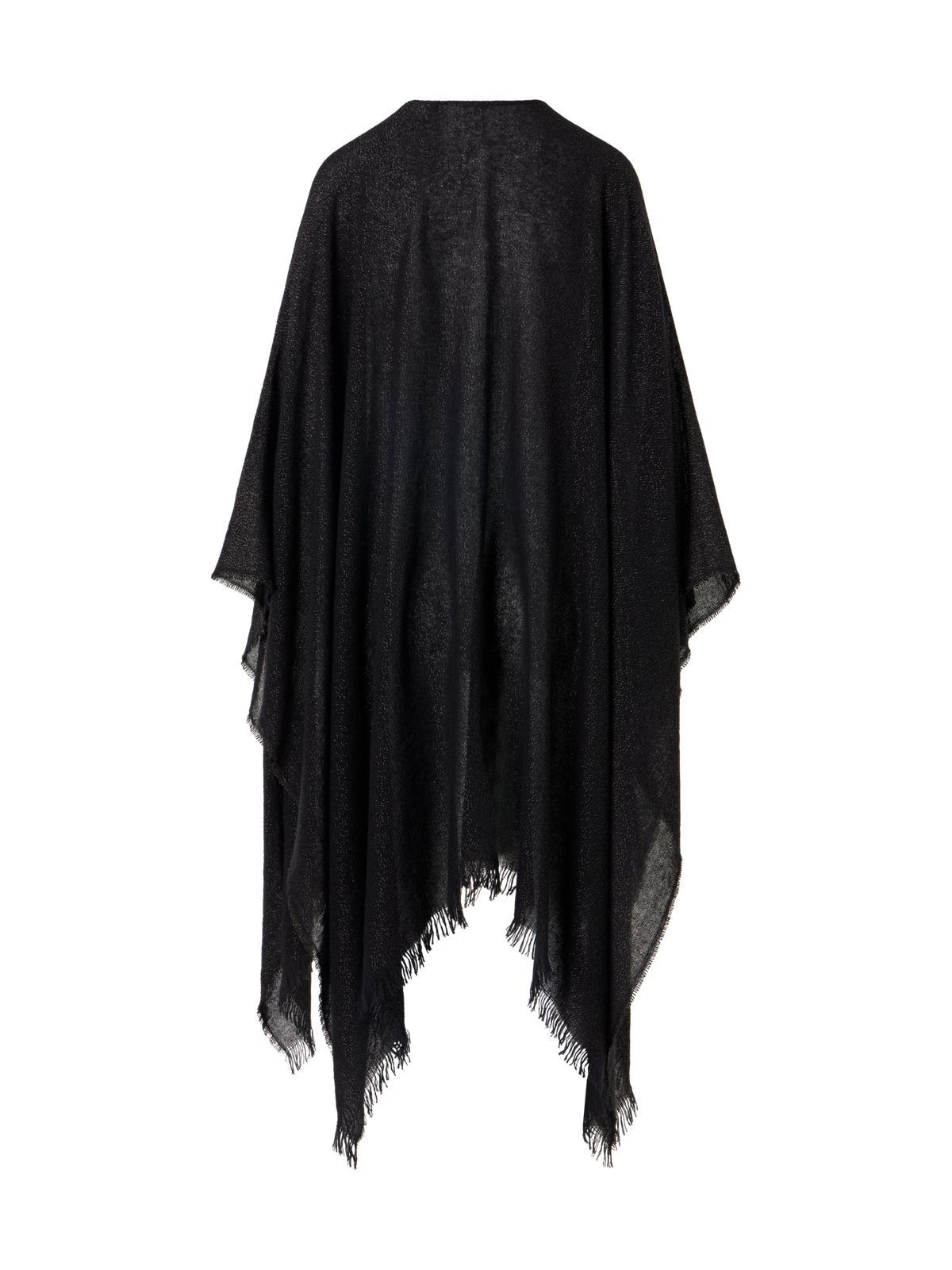 Designer Wool Cashmere Lurex Cape Scarf - multicolor - gold - black
