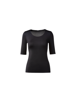 Designer 3/4 Length Sleeve Shirt from Silk Jersey - black
