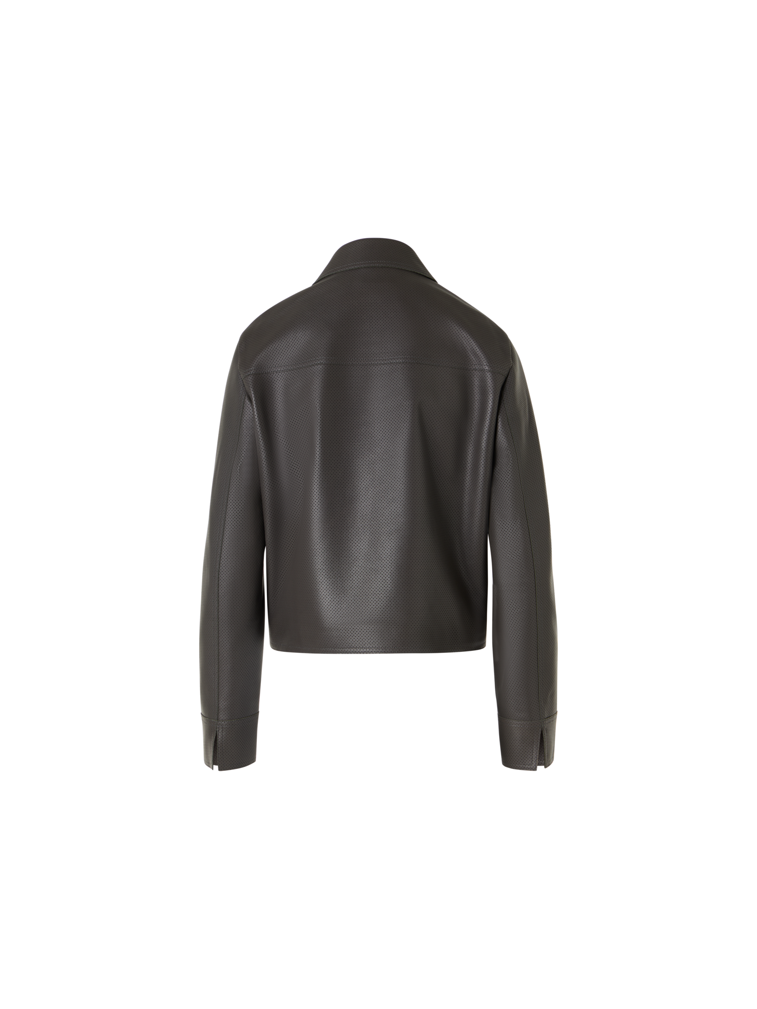 Designer Long-Sleeve Signature Pin Dot Lamb Nappa Leather Motorbike Jacket - green