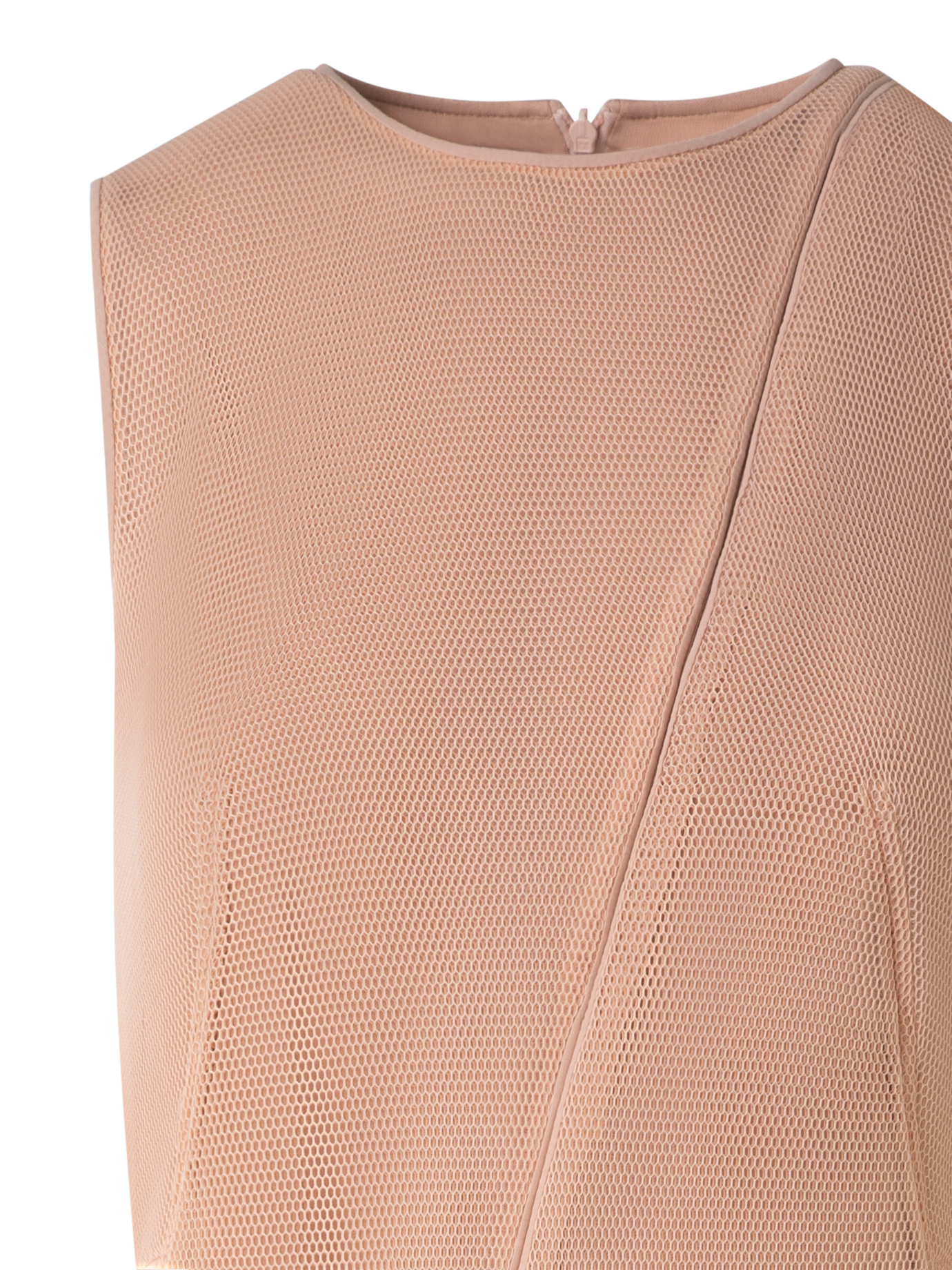 Designer Asymmetrical Techno Grid Midi Dress - neutral - pastel - beige