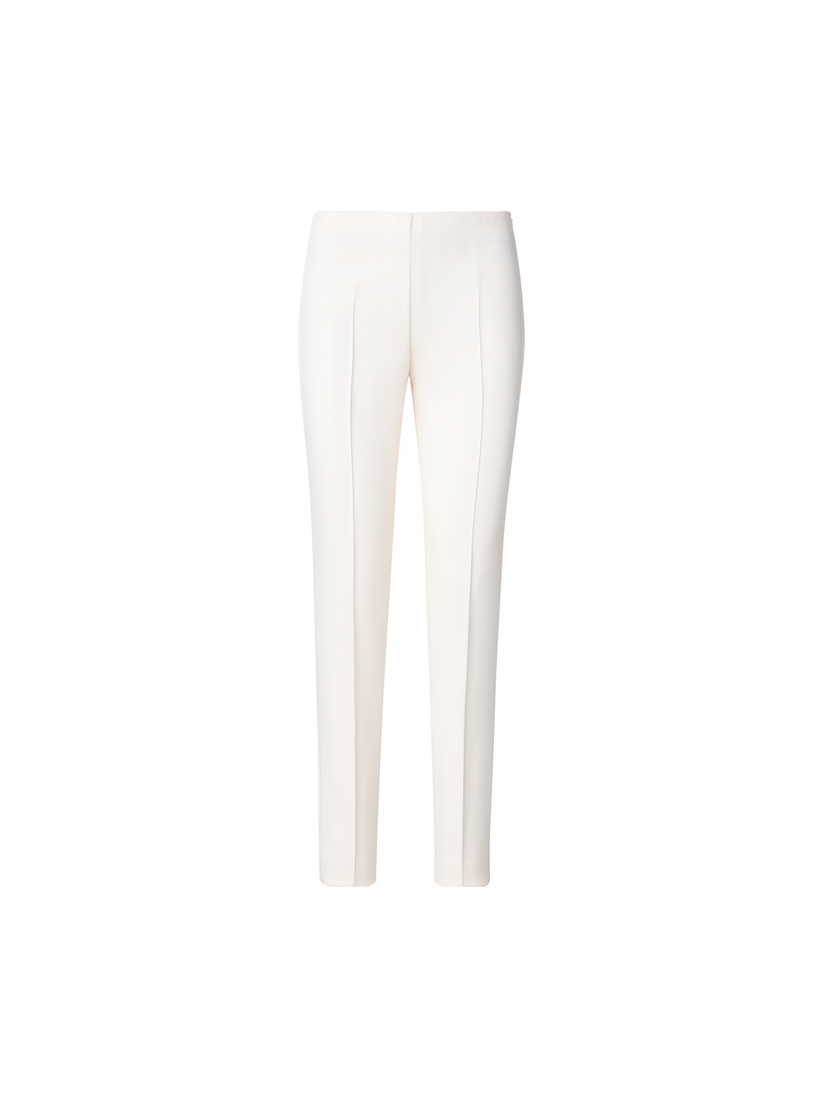Designer Slim Silk Stretch Crêpe Pants - ecru - white