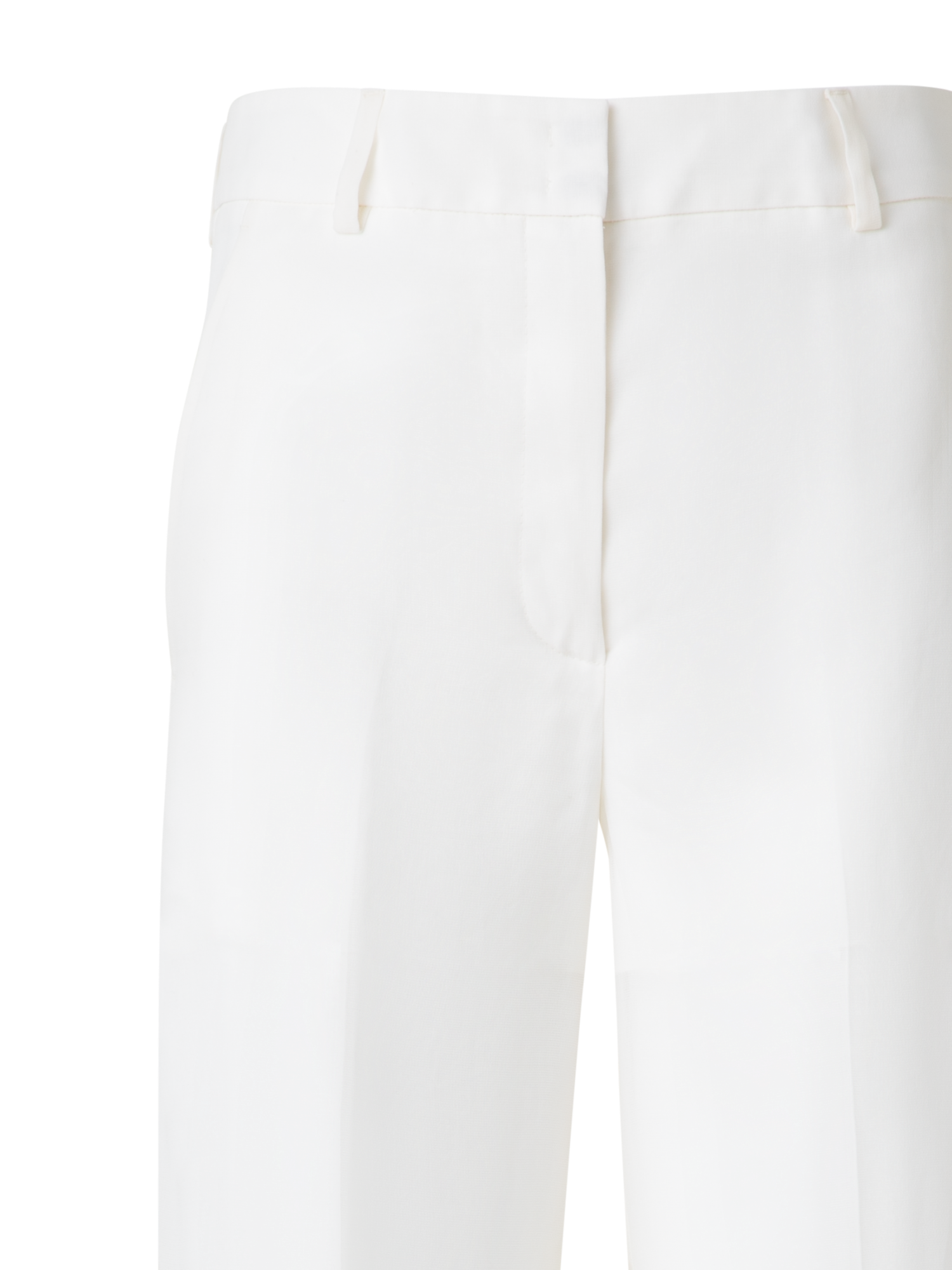 Designer Wide Straight Silk Pants - neutral - ecru - white