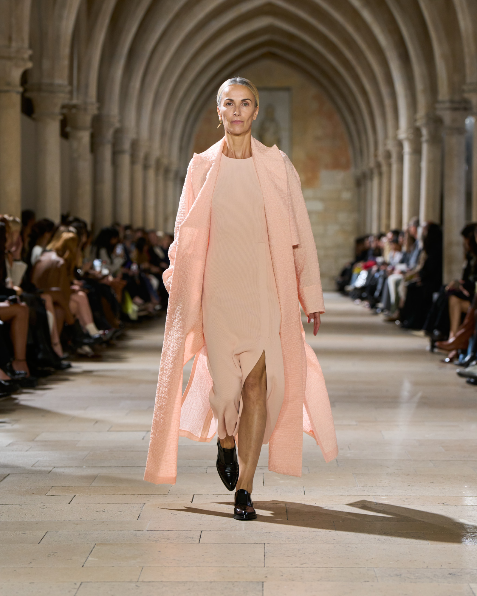 Designer Fitted Tube Knit Dress with Side Slit - pastel - pink 