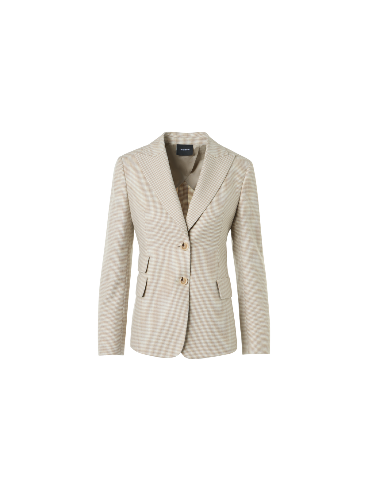 Designer Cashmere Pepita Two-Button Jacket - ecru
