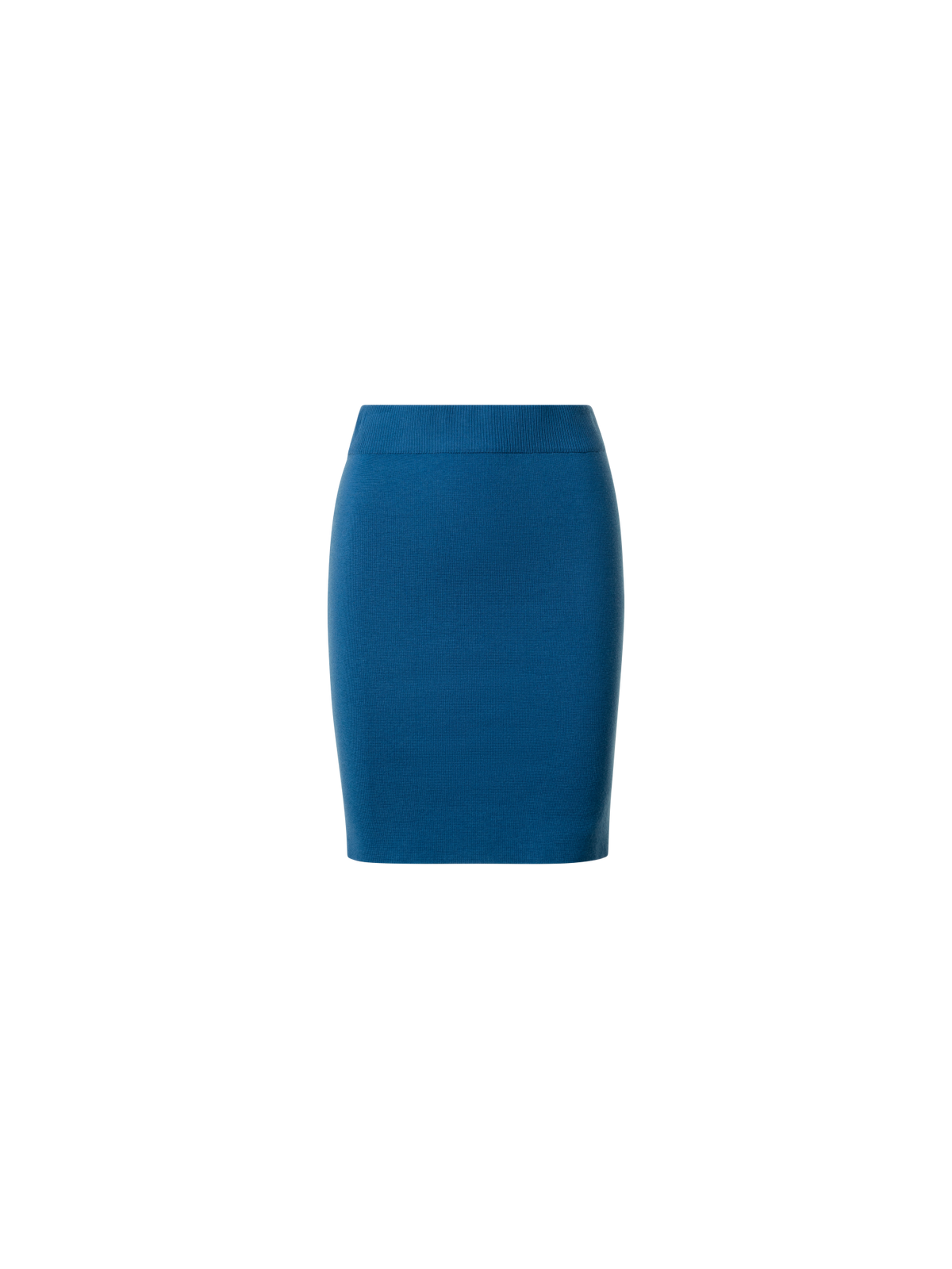 Designer Short Knit Skirt in Merino - blue