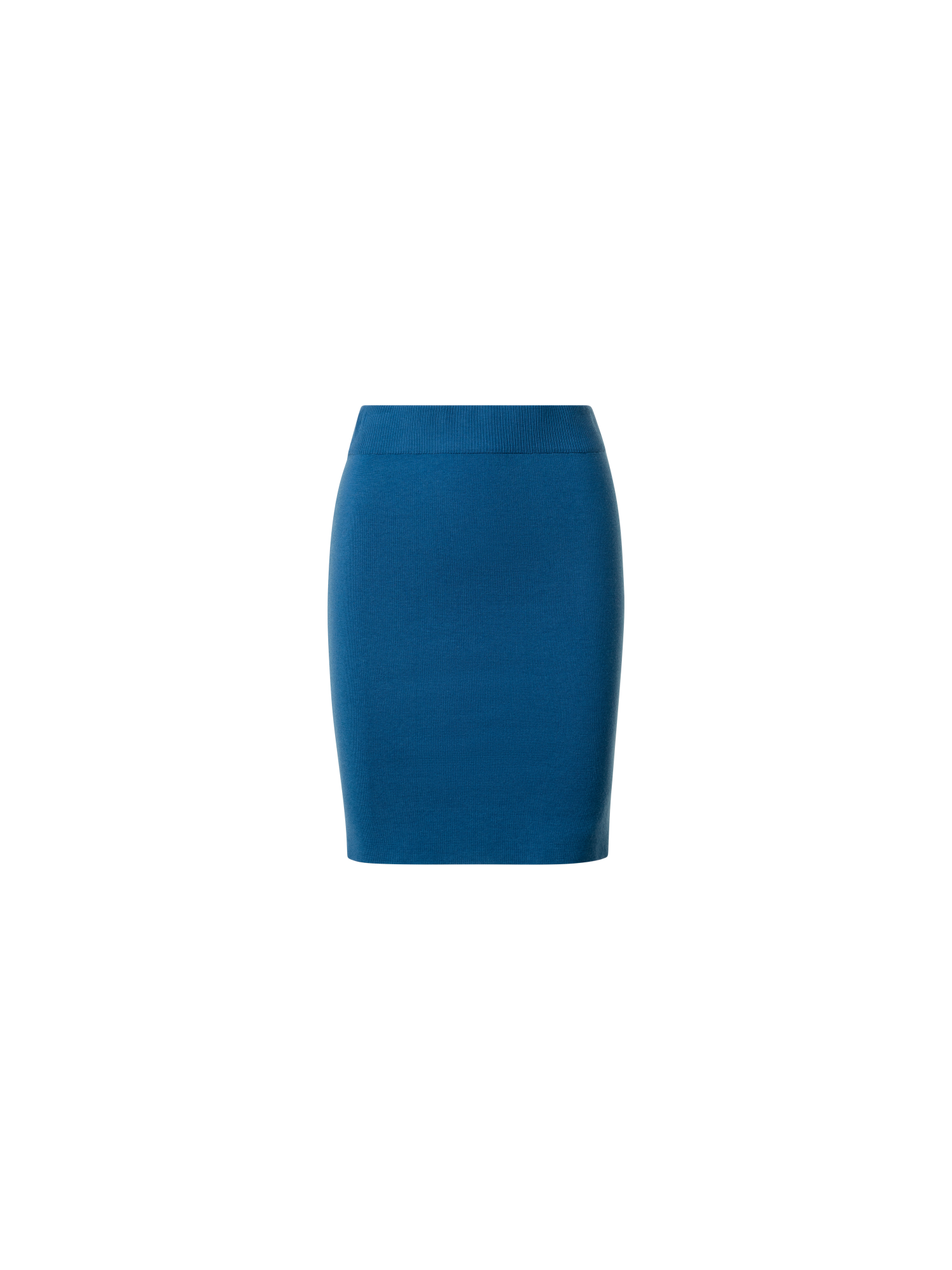 Designer Short Knit Skirt in Merino - blue