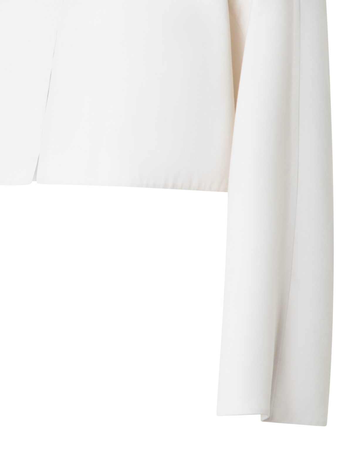 Designer Cropped Jacket in Cotton Double-Face - neutral - ecru - white