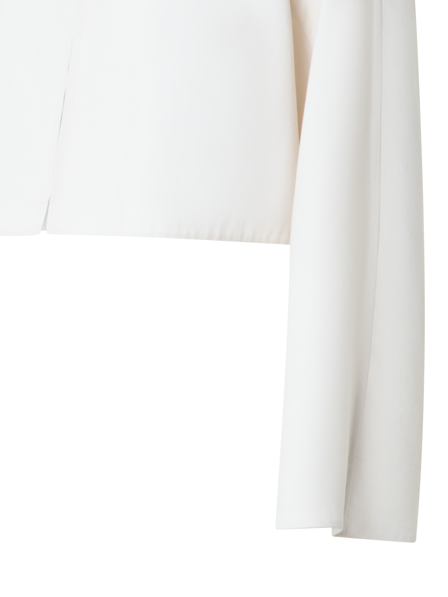 Designer Cropped Jacket in Cotton Double-Face - neutral - ecru - white