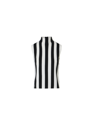 Designer Striped Full Needle Merino Knit Top - multicolor