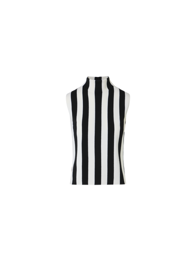 Designer Striped Full Needle Merino Knit Top - multicolor