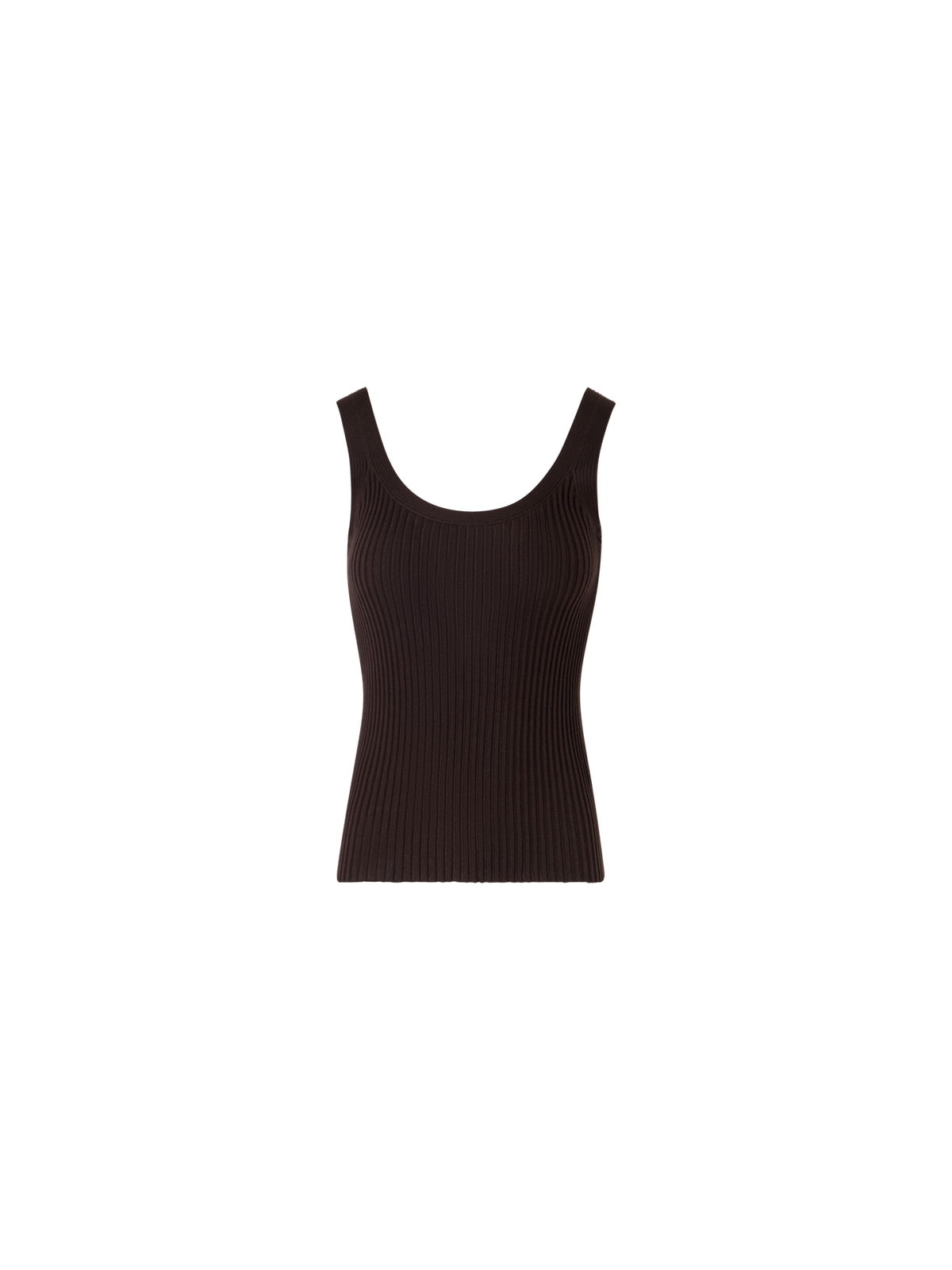 Designer Sleeveless Twisted Cotton Knit Top - brown