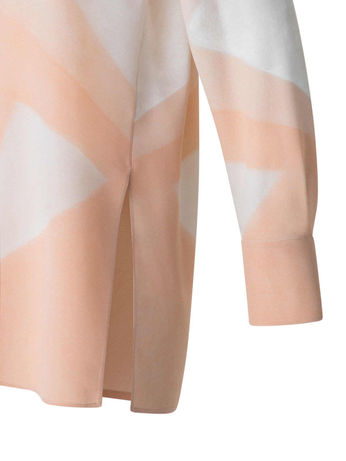 Designer Silk Tunic Blouse with Chiaroscuro Print  - pastel - multicolor - pink