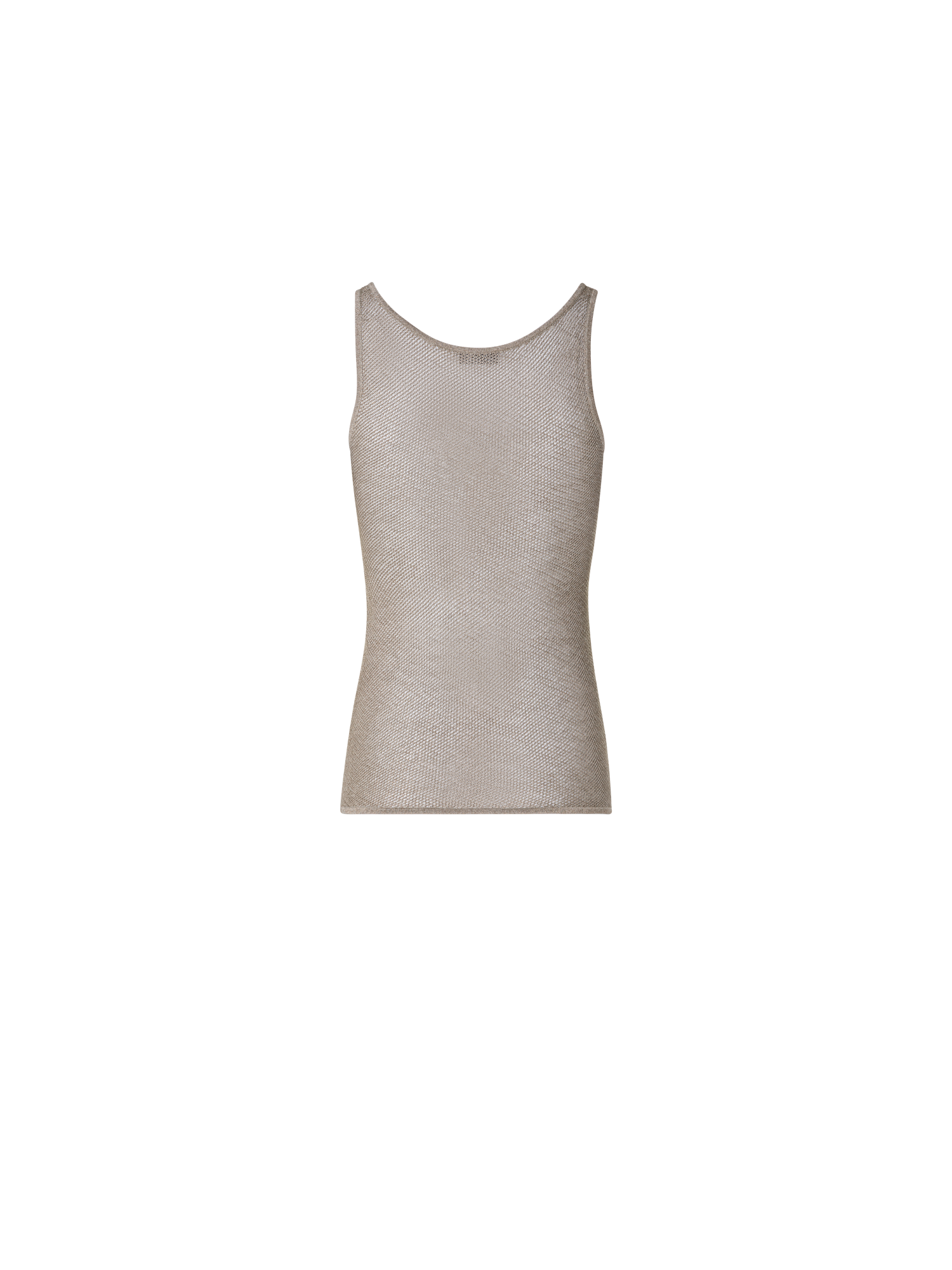 Designer Sheer Silk Mesh Knit Tank - gold