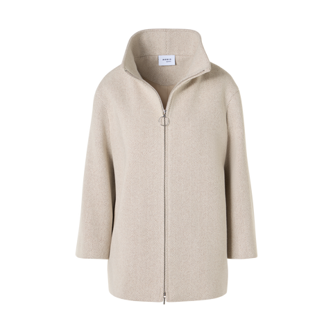 Herringbone Wool Blend Coat