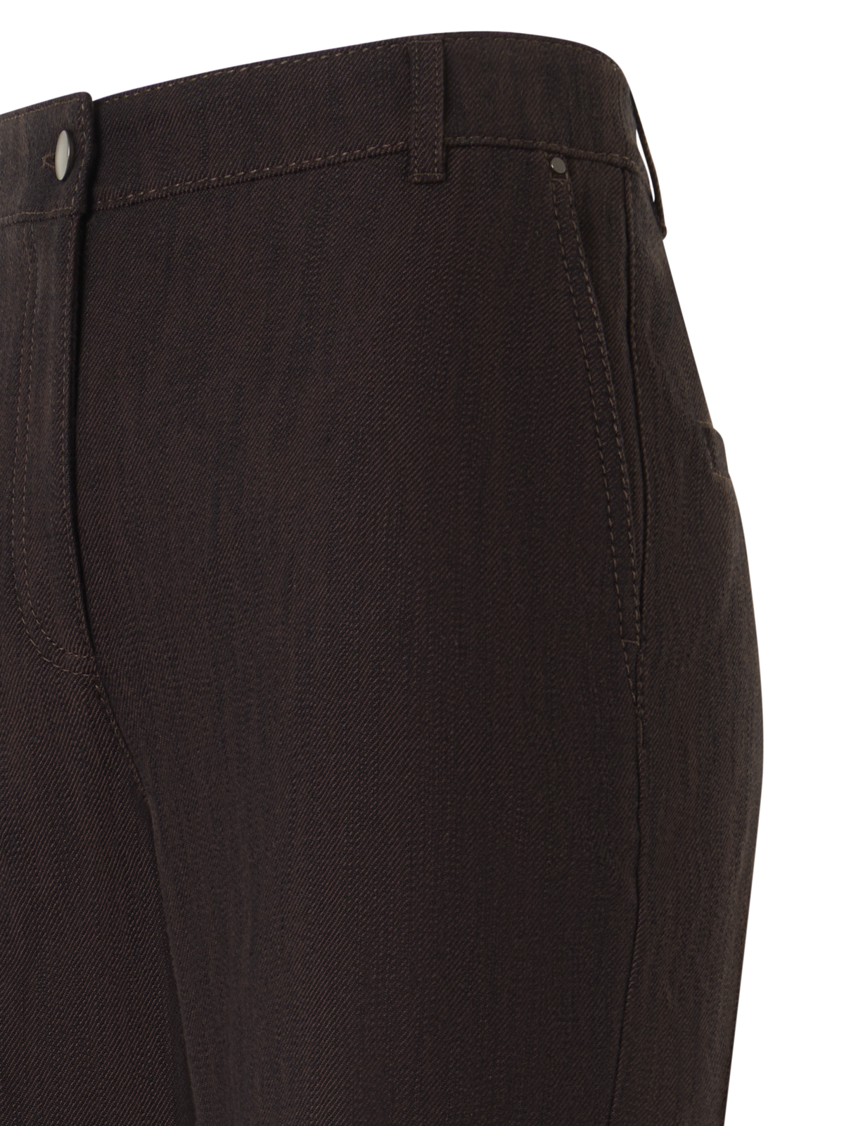 Designer Bootcut Pants in Cotton Stretch Denim - brown
