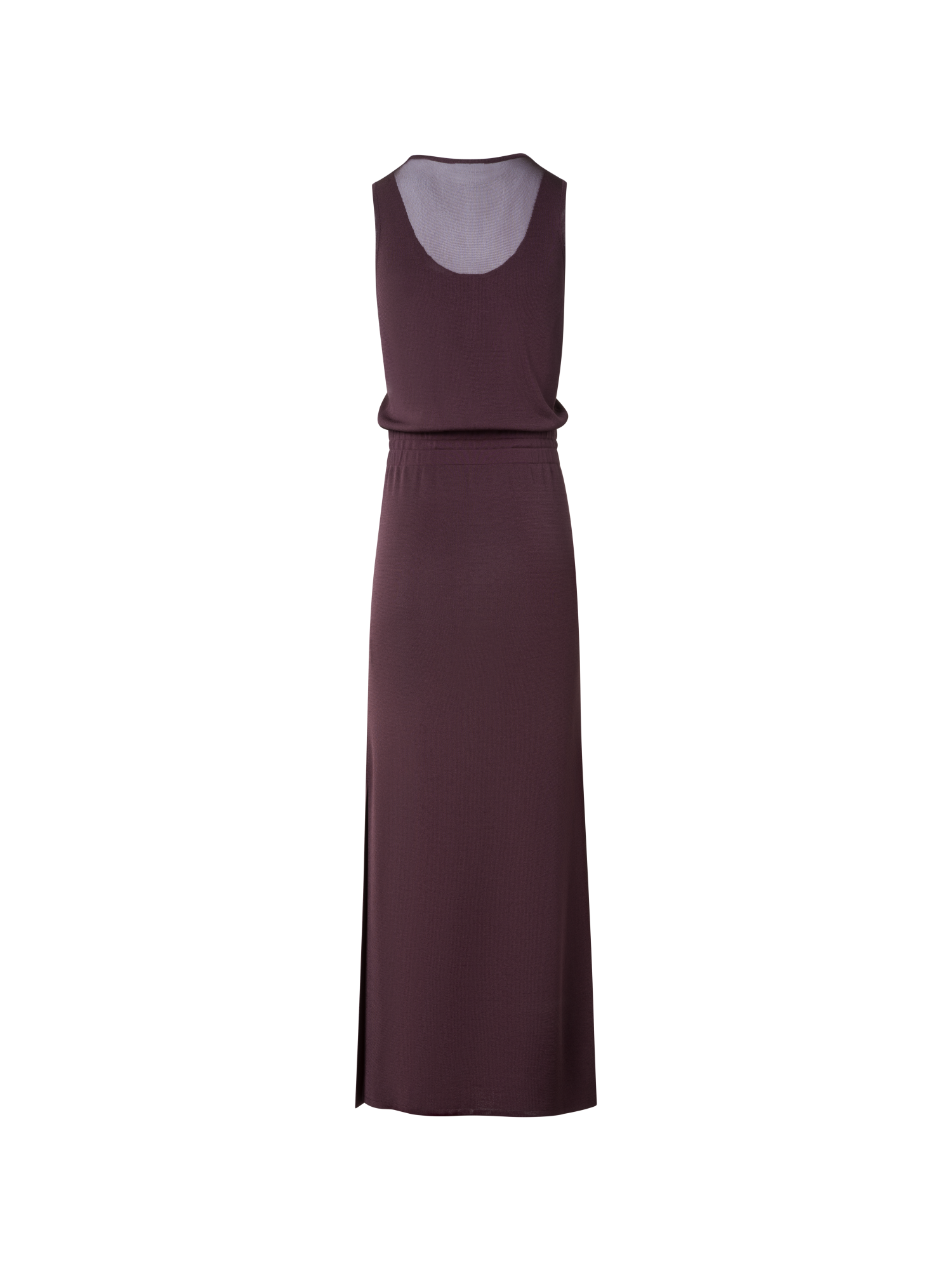 Designer Layered Sheer Knit Midi Dress - purple - red