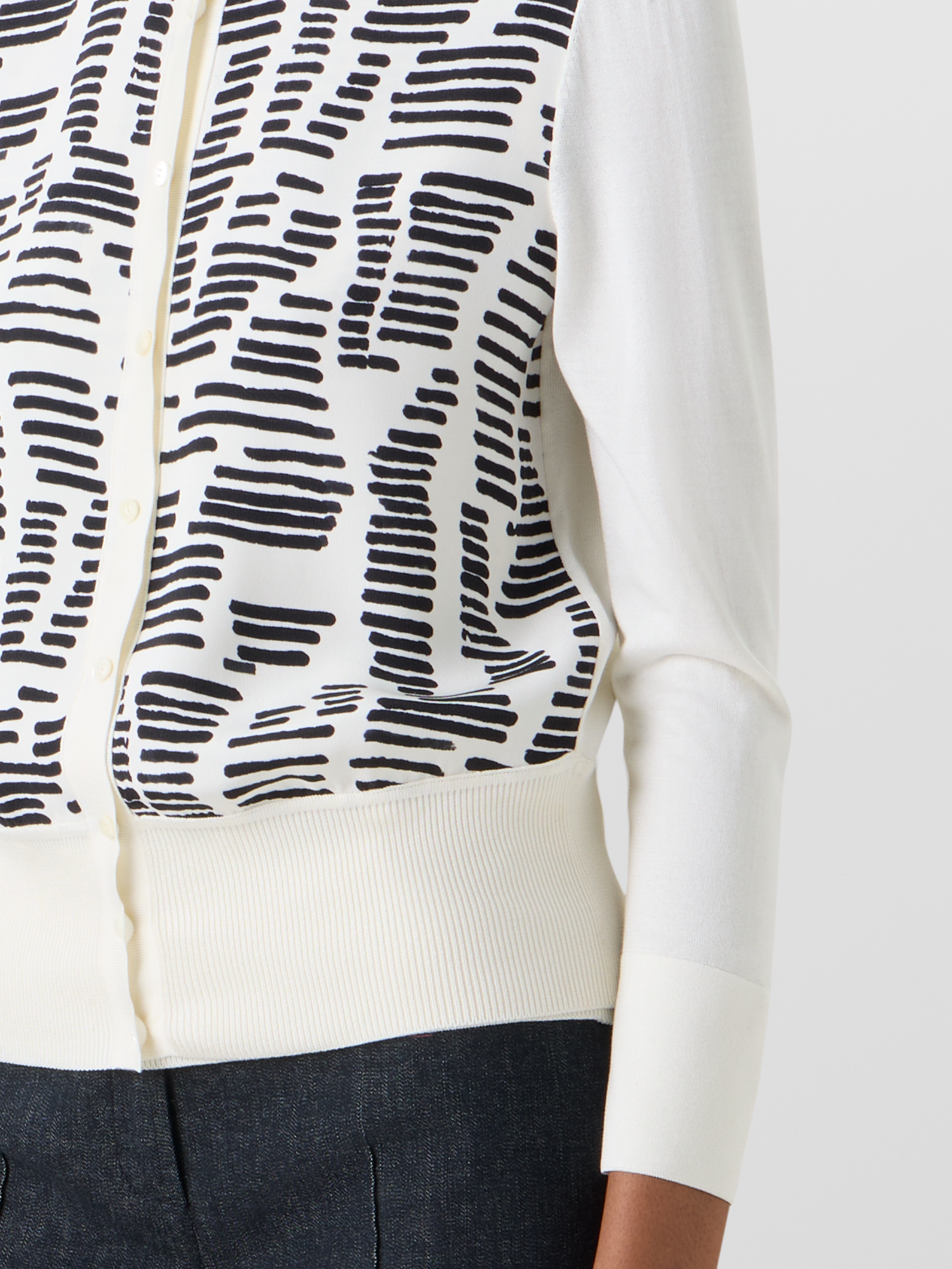 Designer Dance Movement Knit Cardigan - ecru 