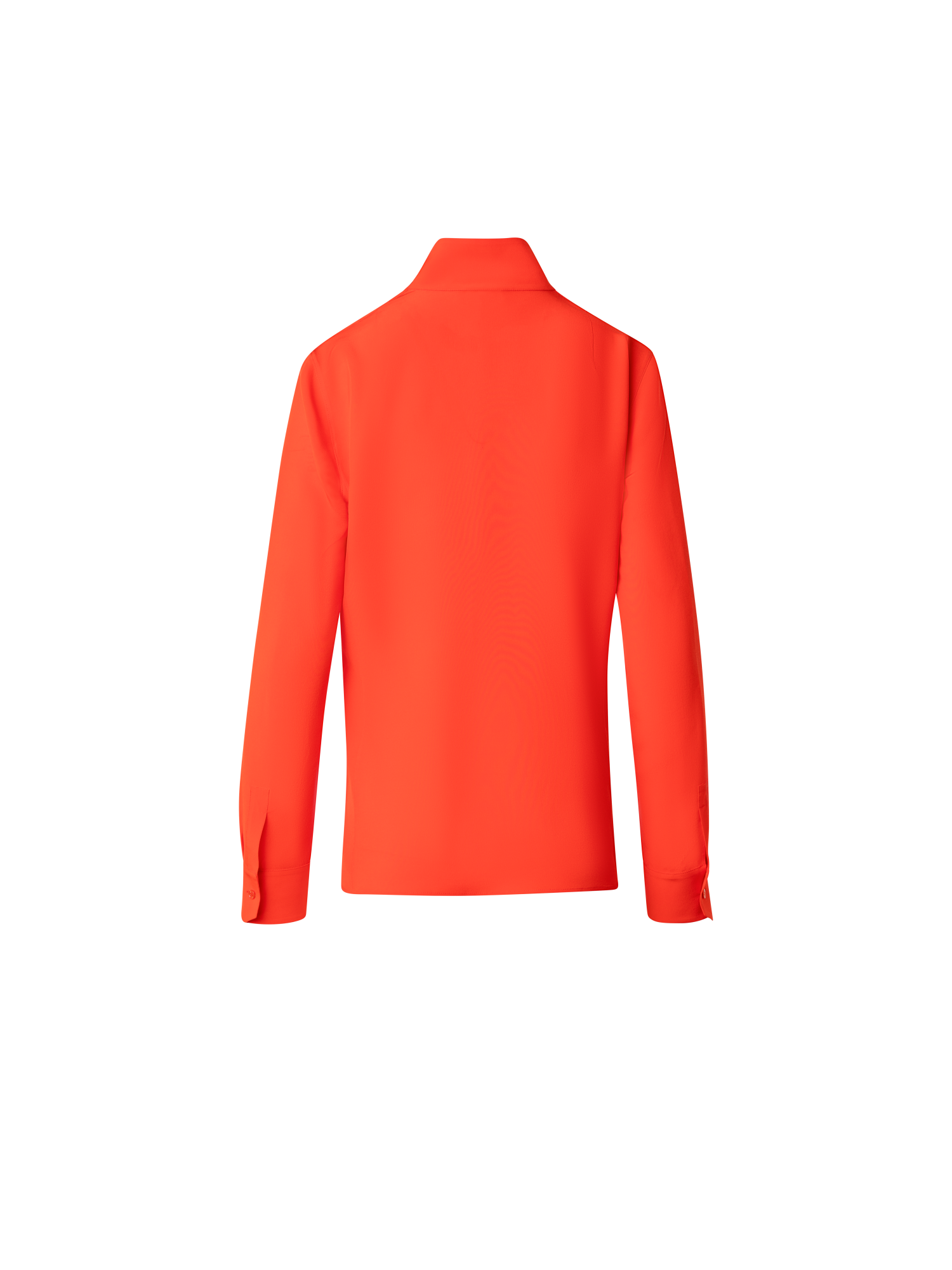 Designer Mock Neck Silk Blouse - red