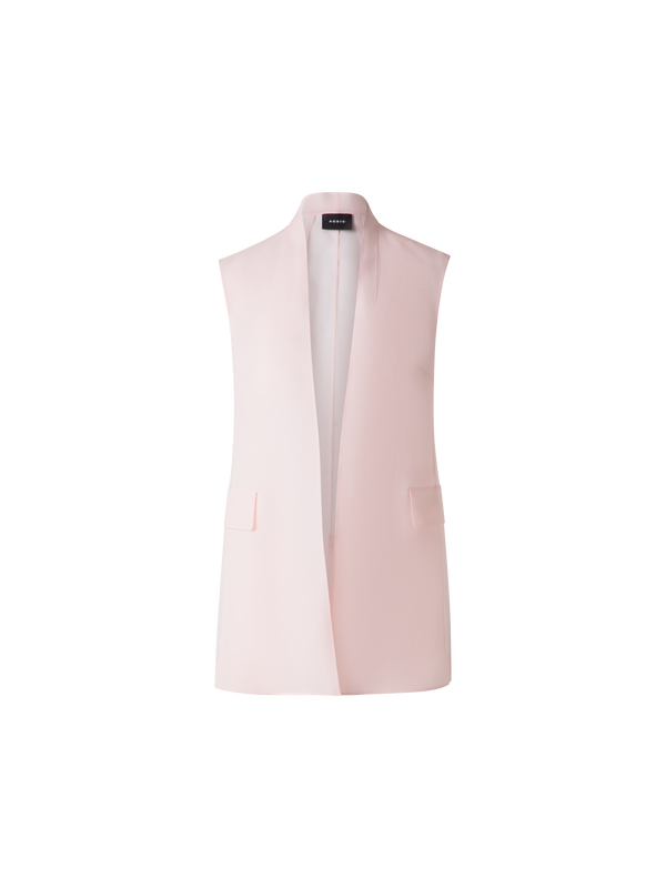 Designer Sheer Silk Organza Gilet - pastel - pink