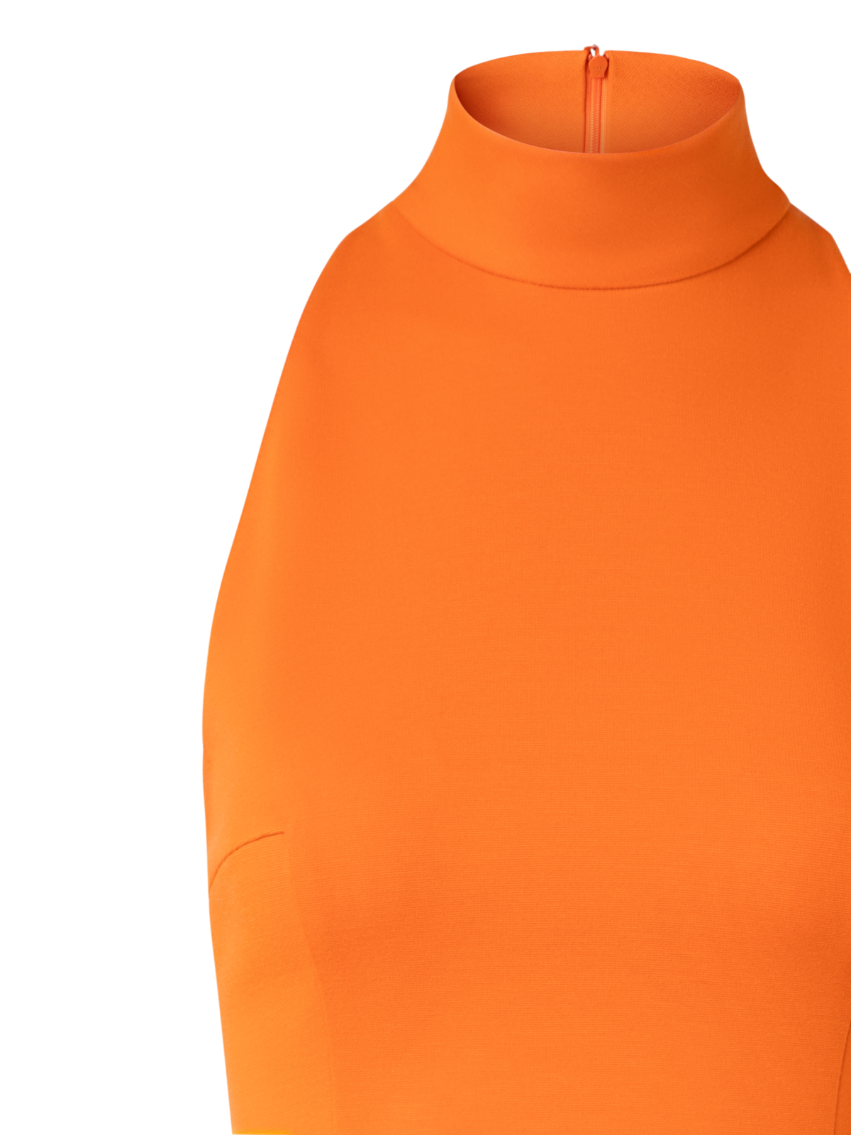 Designer Mix Media Halter Top Midi Dress - orange