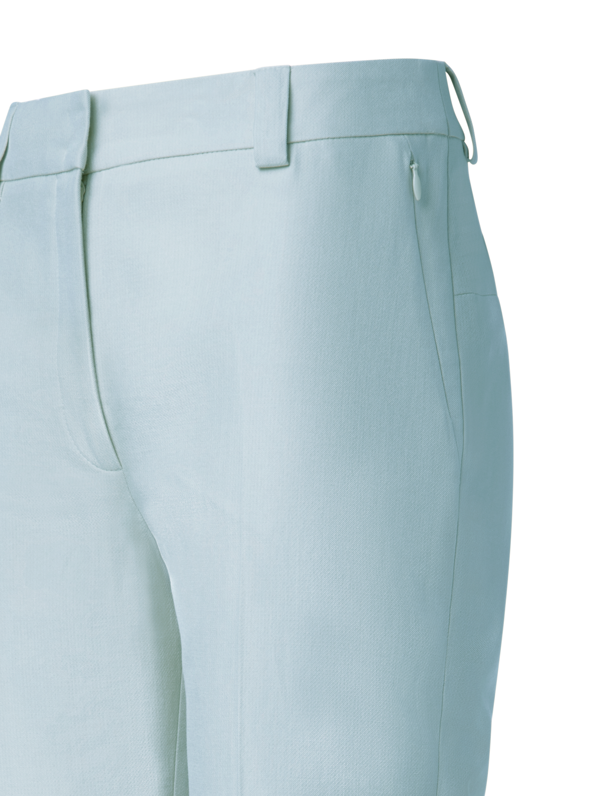 Designer Cropped Tapered Cotton Silk Double-Face Pants - yellow - pastel - blue