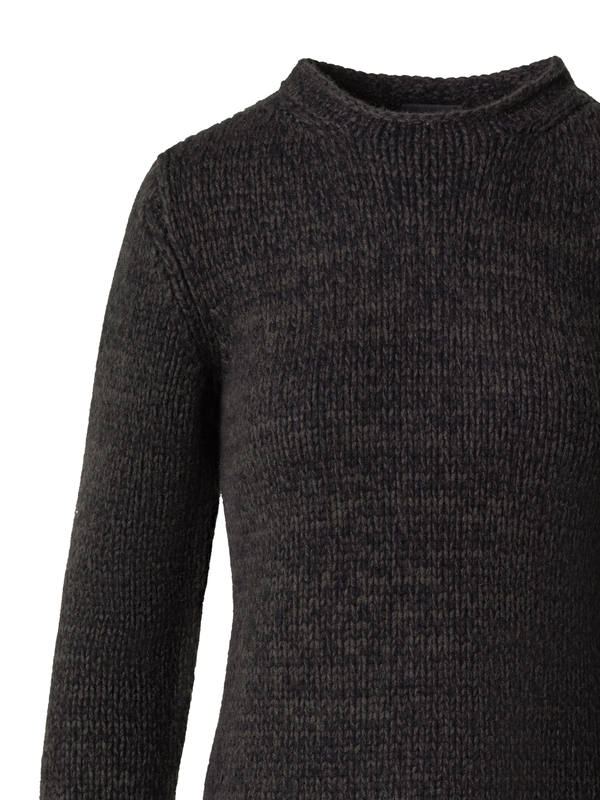 Designer Mouliné Cashmere Wool Round Neck Sweater - green - multicolor