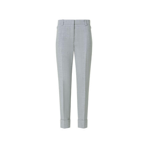 Cropped Tapered Wool Double-Face Pants