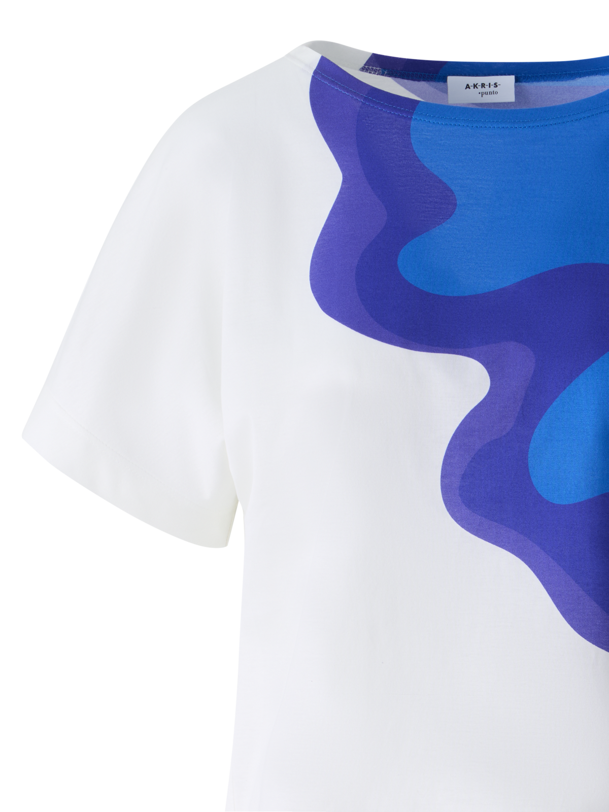 Designer Cotton T-Shirt with Pop Dot Flower - multicolor - white