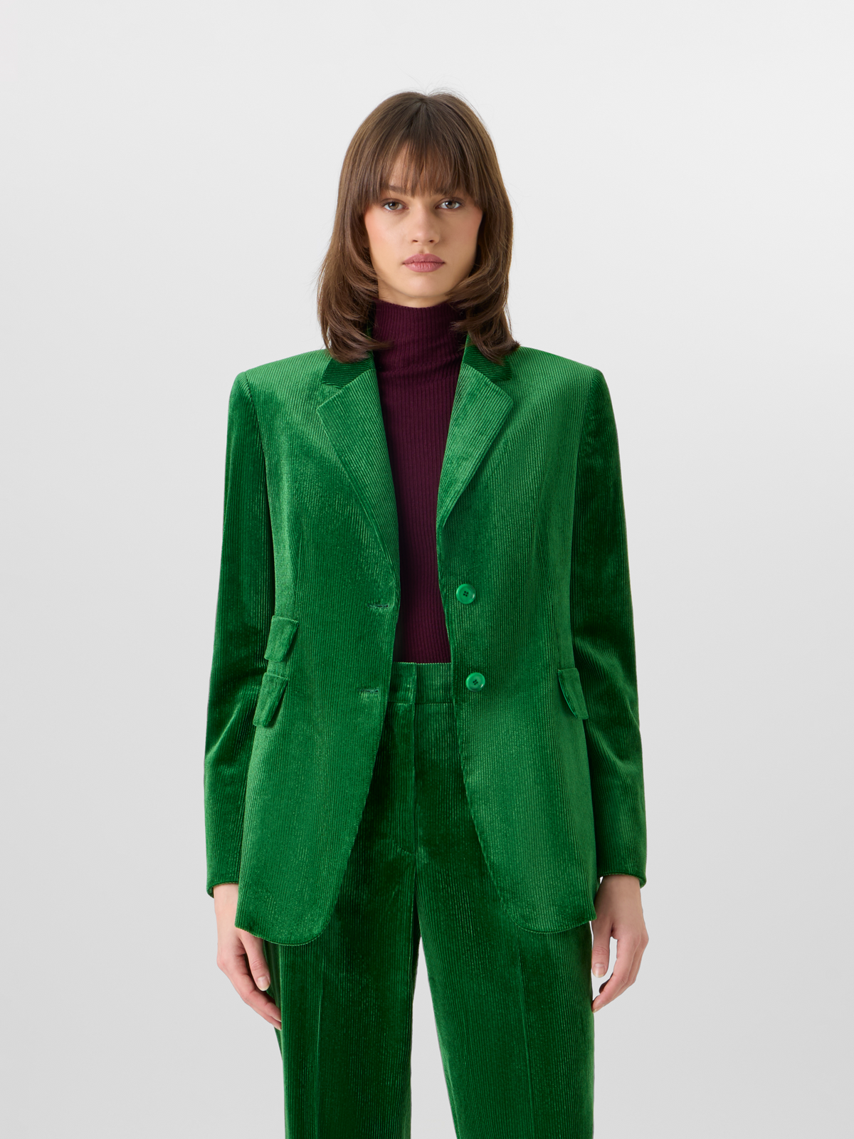 Designer Jacket in Fluid Corduroy - green #editorial