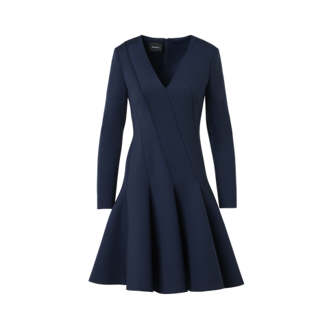 Fit-and-Flare Techno Neoprene Dress