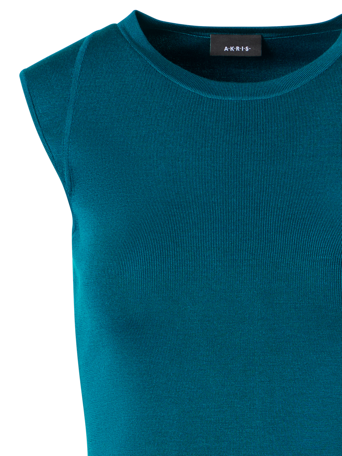 Designer Sleeveless Stretch-Silk Knit Top - blue
