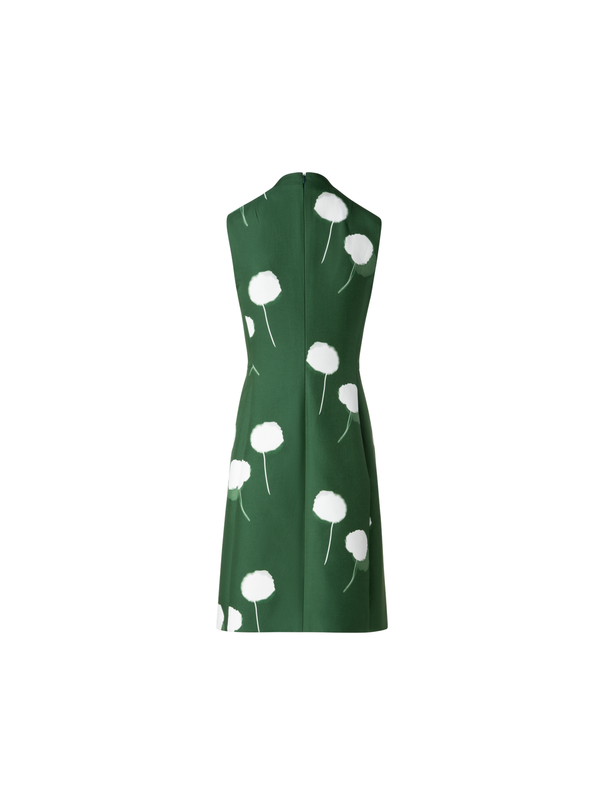 Designer Double-Face Sheath Dress with Dandelion Print - green - multicolor