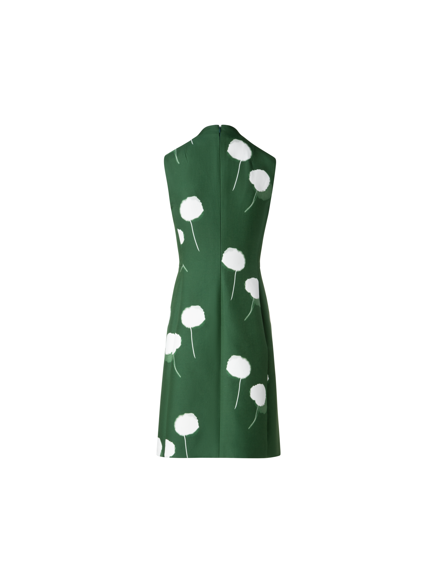 Designer Double-Face Sheath Dress with Dandelion Print - green - multicolor