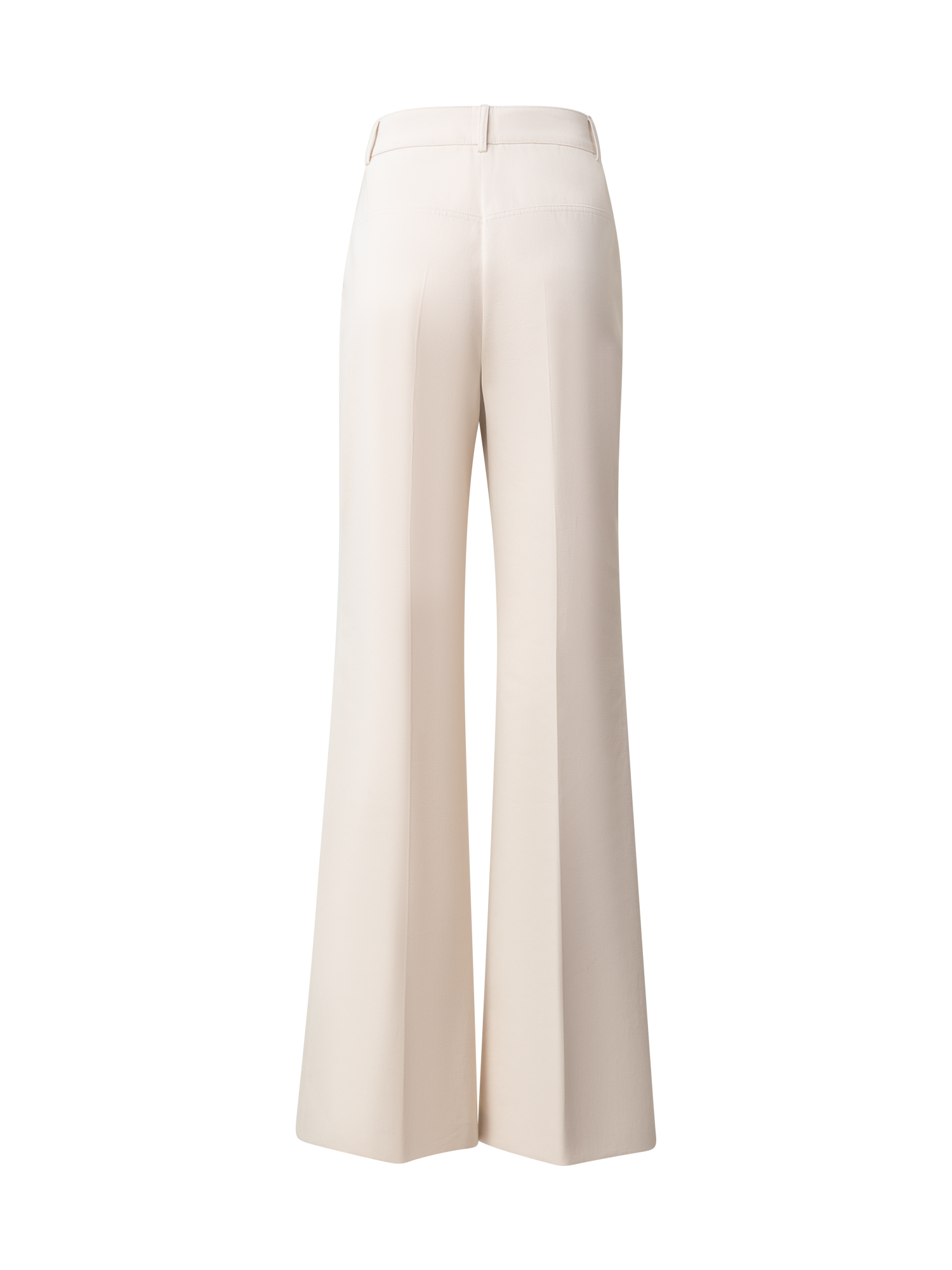 Designer Wide Straight Cotton Wool Gabardine Pants - neutral - beige