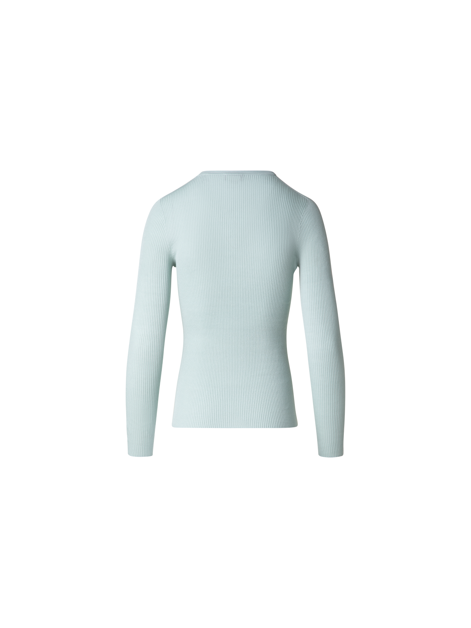 Designer Seamless Silk Cotton Knit Sweater - pastel - blue