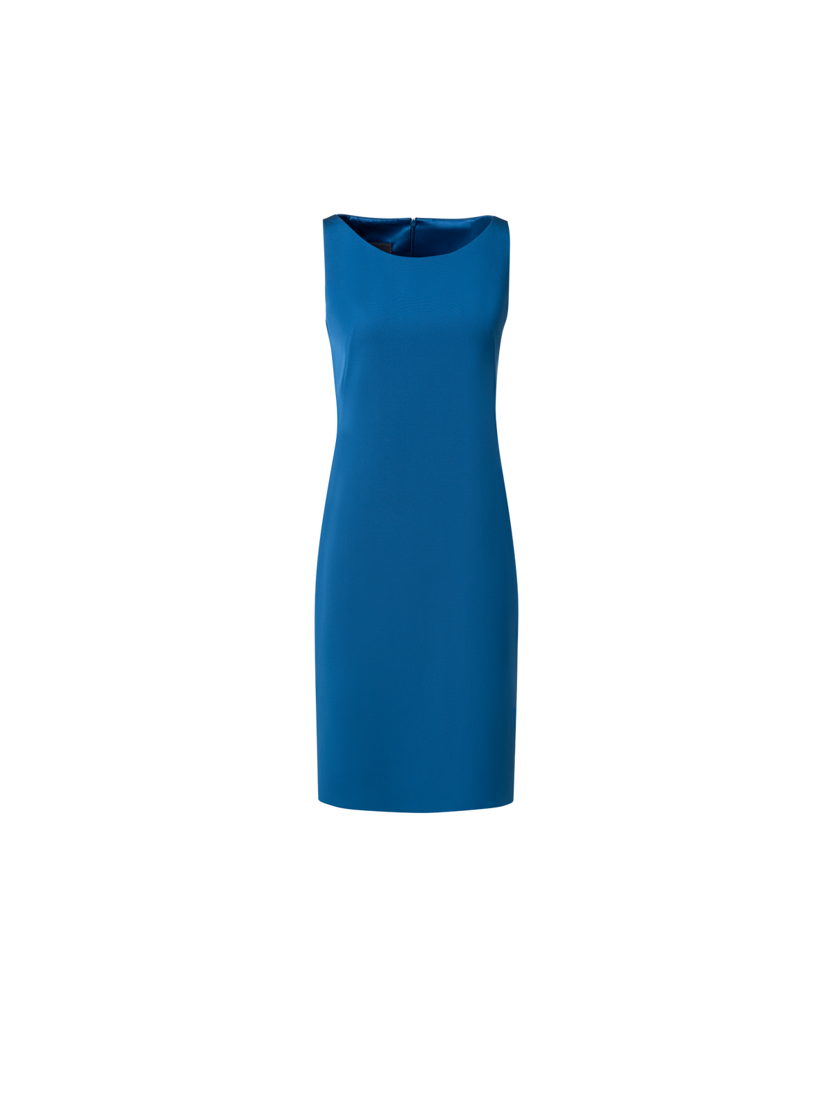 Designer Sheath Dress in Silk Crêpe Stretch - blue