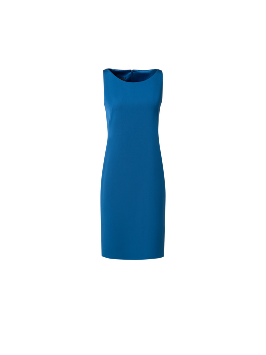 Designer Sheath Dress in Silk Crêpe Stretch - blue