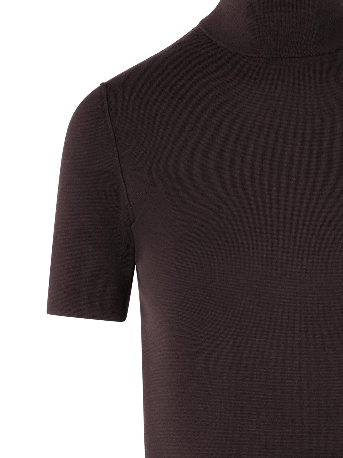 Designer Shortsleeve Wool Milano Knit Sweater - brown