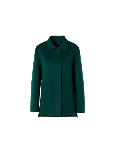 Designer Oversized Cashmere Double-Face Shirt Jacket - green