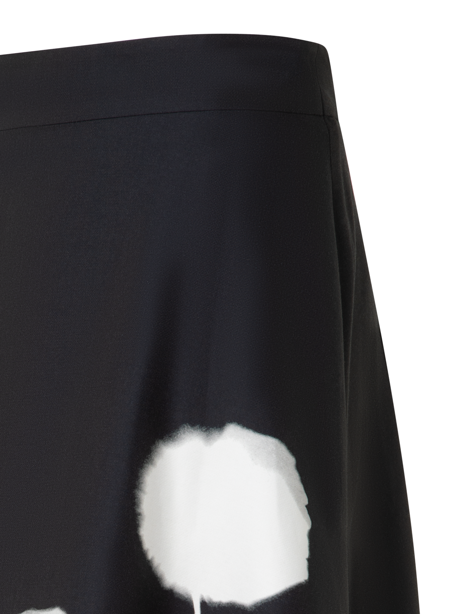 Designer Double-Face Midi Skirt with Dandelion Print - black - multicolor