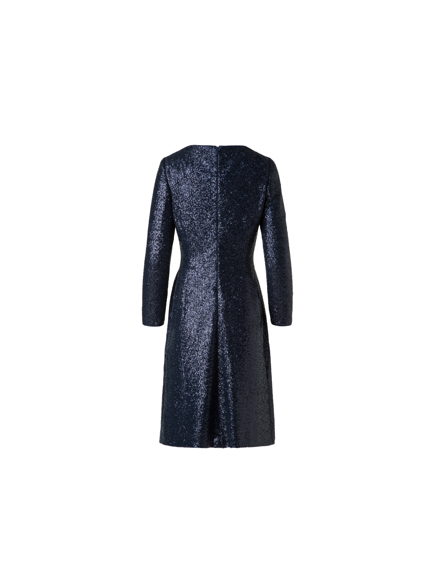 Designer Sequined Sheath Dress in A-Line - navy - blue