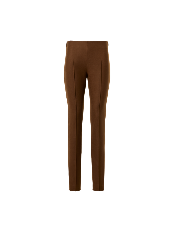 Designer Slim Wool Stretch Flannel Pants - brown