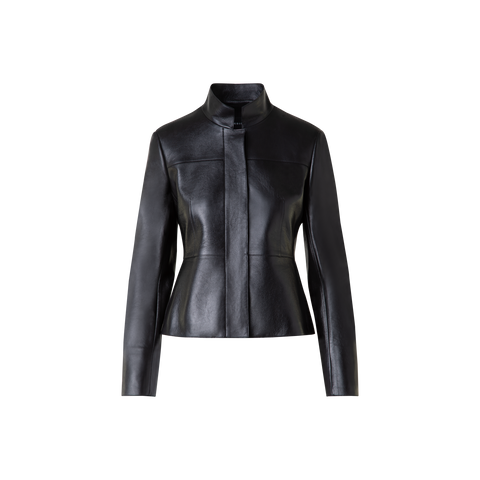 Cropped Jacket in Lacquered Leather