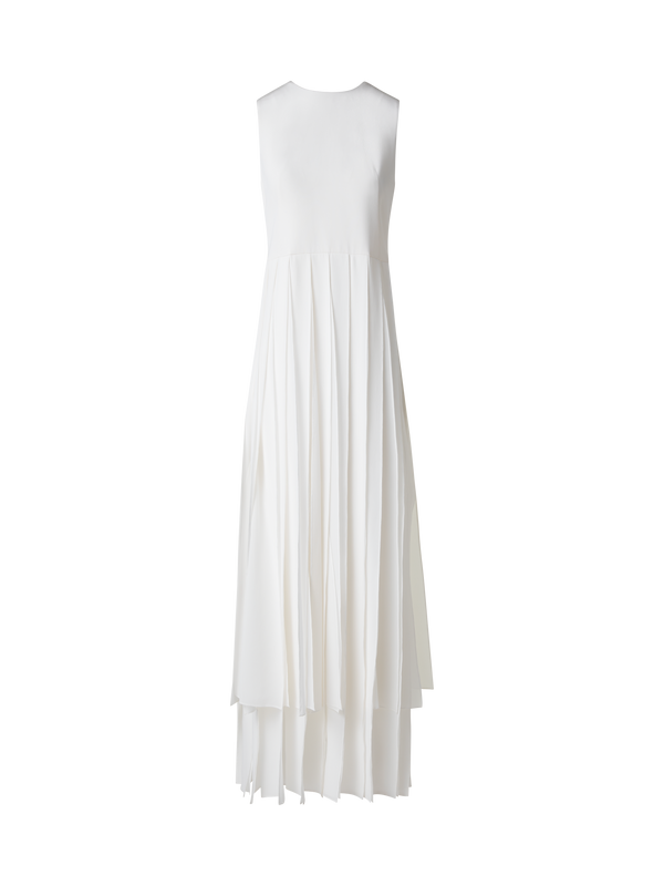 Designer Long Silk Ribbon Gown - neutral - ecru - white